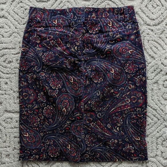 Tommy HILFIGER Velvet Paisley Pencil Skirt Size 4 @V - Picture 5 of 11
